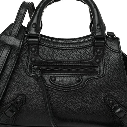 Balenciaga Grained Calfskin Neo Classic Black Hardware Mini City Black 8 of 10