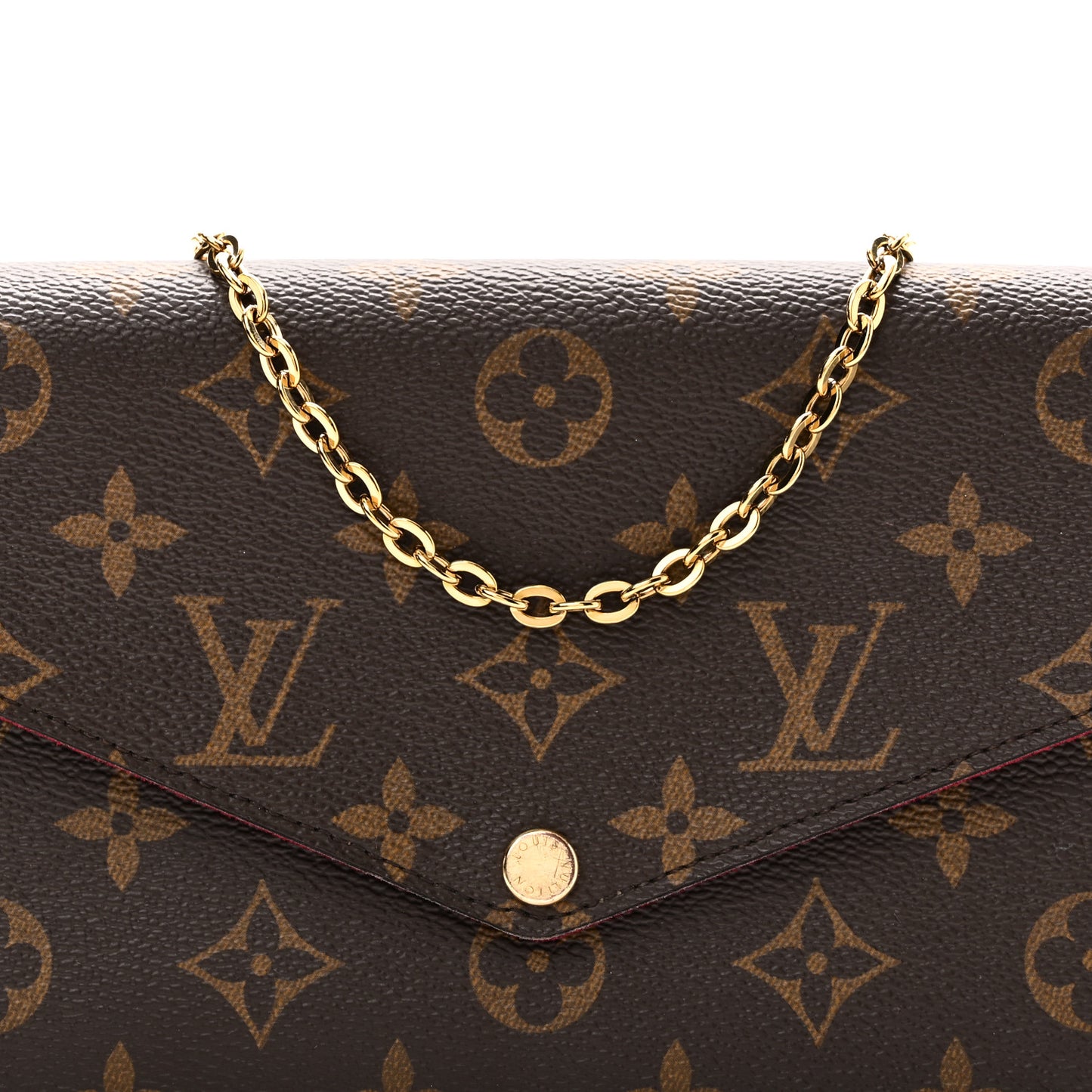 Monogram Pochette Felicie Chain Wallet Fuchsia