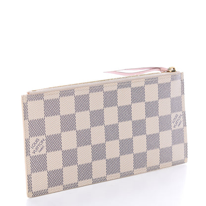 Louis Vuitton Damier Azur Felicie Chain Wallet Zippered Insert Rose Ballerine 2 of 5