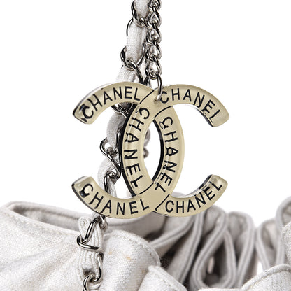 Chanel Metallic Jersey Quilted Melrose Cabas Light Beige 8 of 11