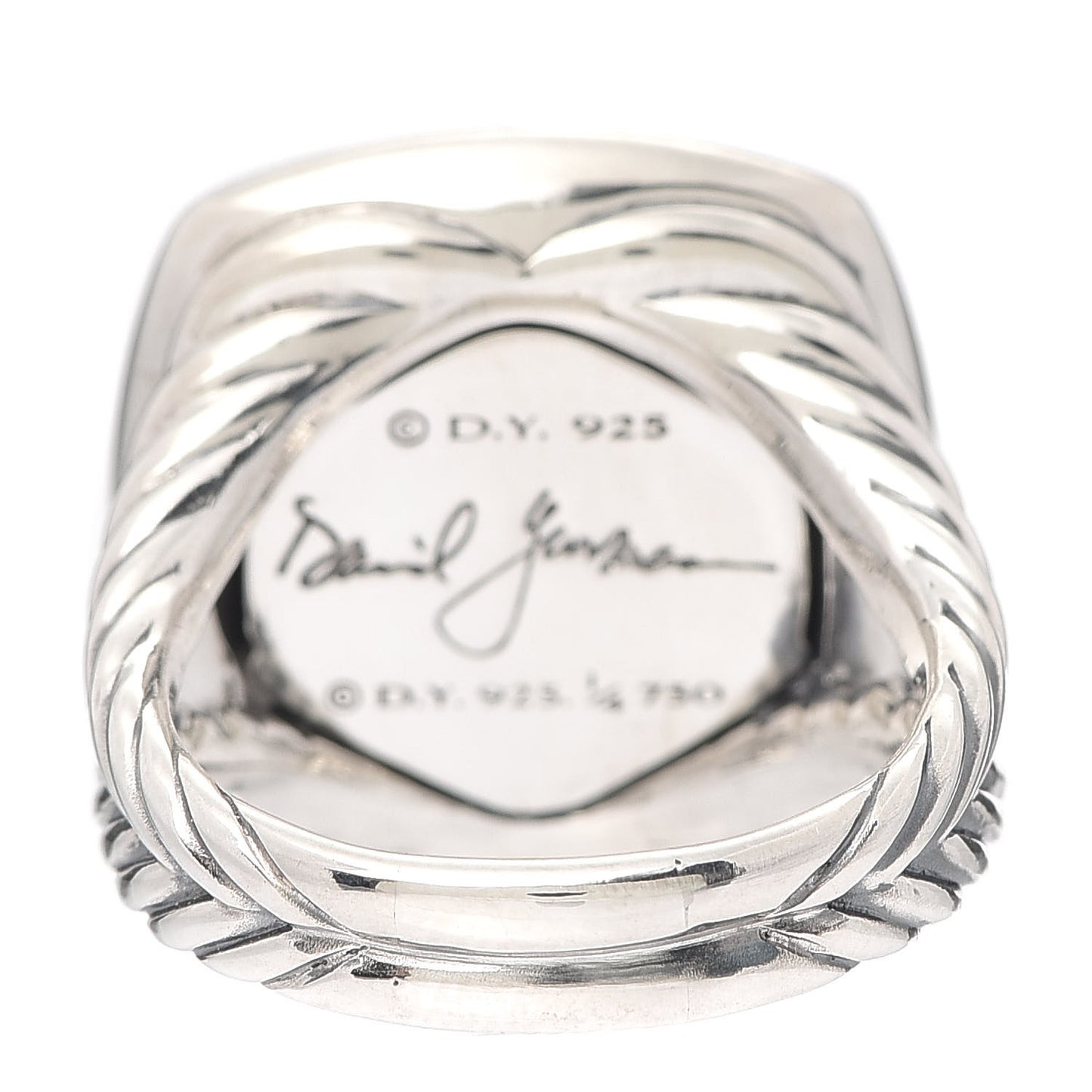 Sterling Silver 18K Yellow Gold Diamond 17mm Albion Ring 58 8.5