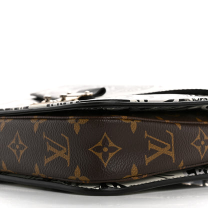 Louis Vuitton Epi Monogram Floral Pochette Metis Black White 11 of 11