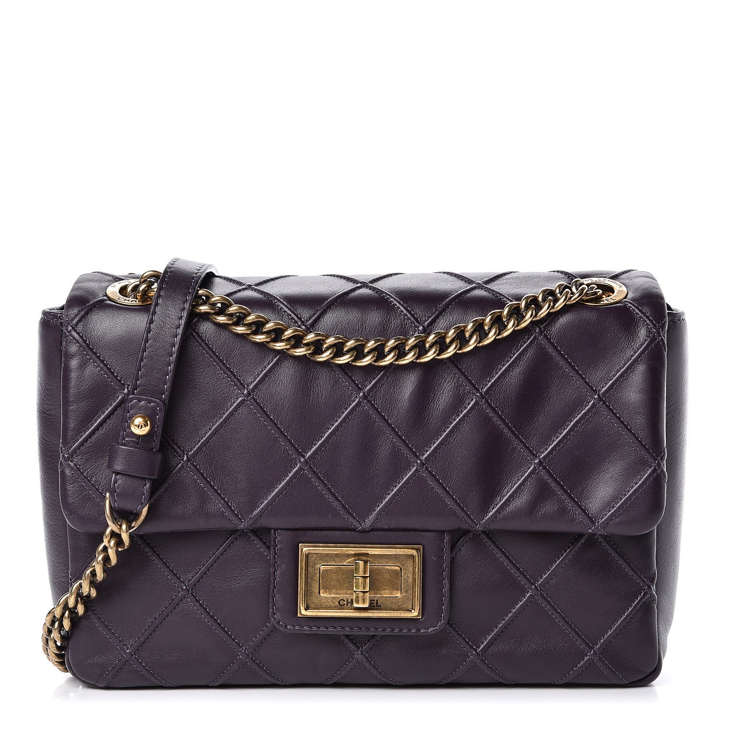 Chanel Calfskin Diamond Debossed Medium Cosmos Flap Purple 1 of 11