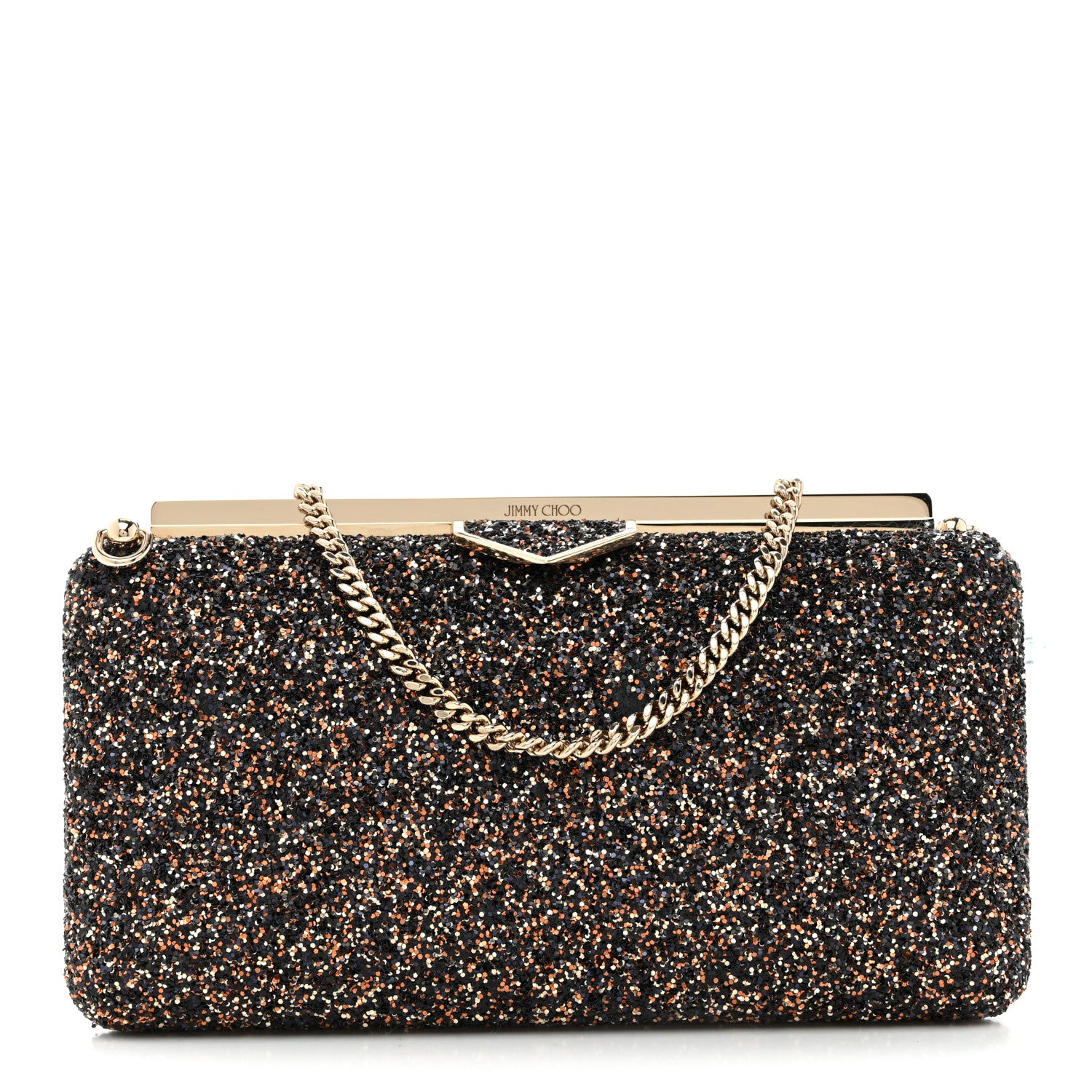 Jimmy Choo Coarse Glitter Ellipse Clutch Amethyst 1799789