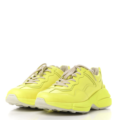 Gucci Calfskin Mens Rhyton Sneakers 8 Yellow Fluo 3 of 11