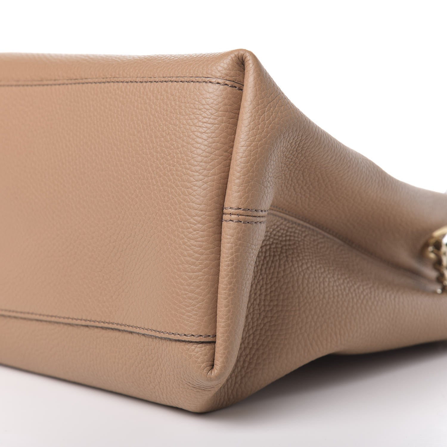 Gucci Pebbled Calfskin Medium Soho Chain Shoulder Bag Rose Beige 9 of 10