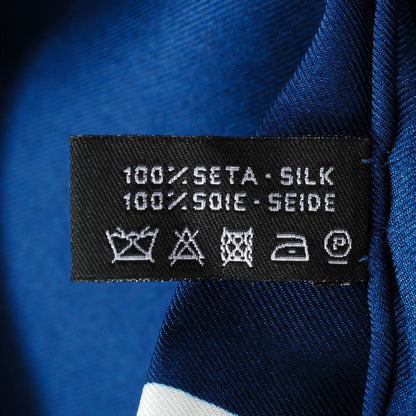 Chanel Silk X-Ray Scarf Navy White 7 of 7