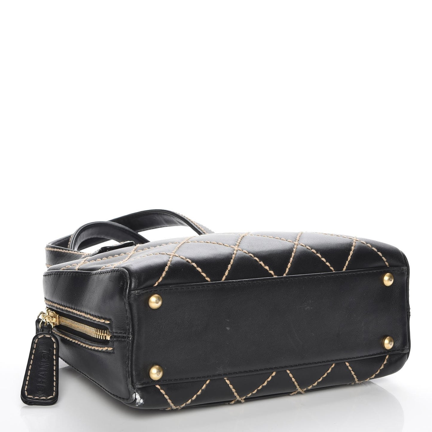Calfskin Contrast Stitch Surpique Bowler Black