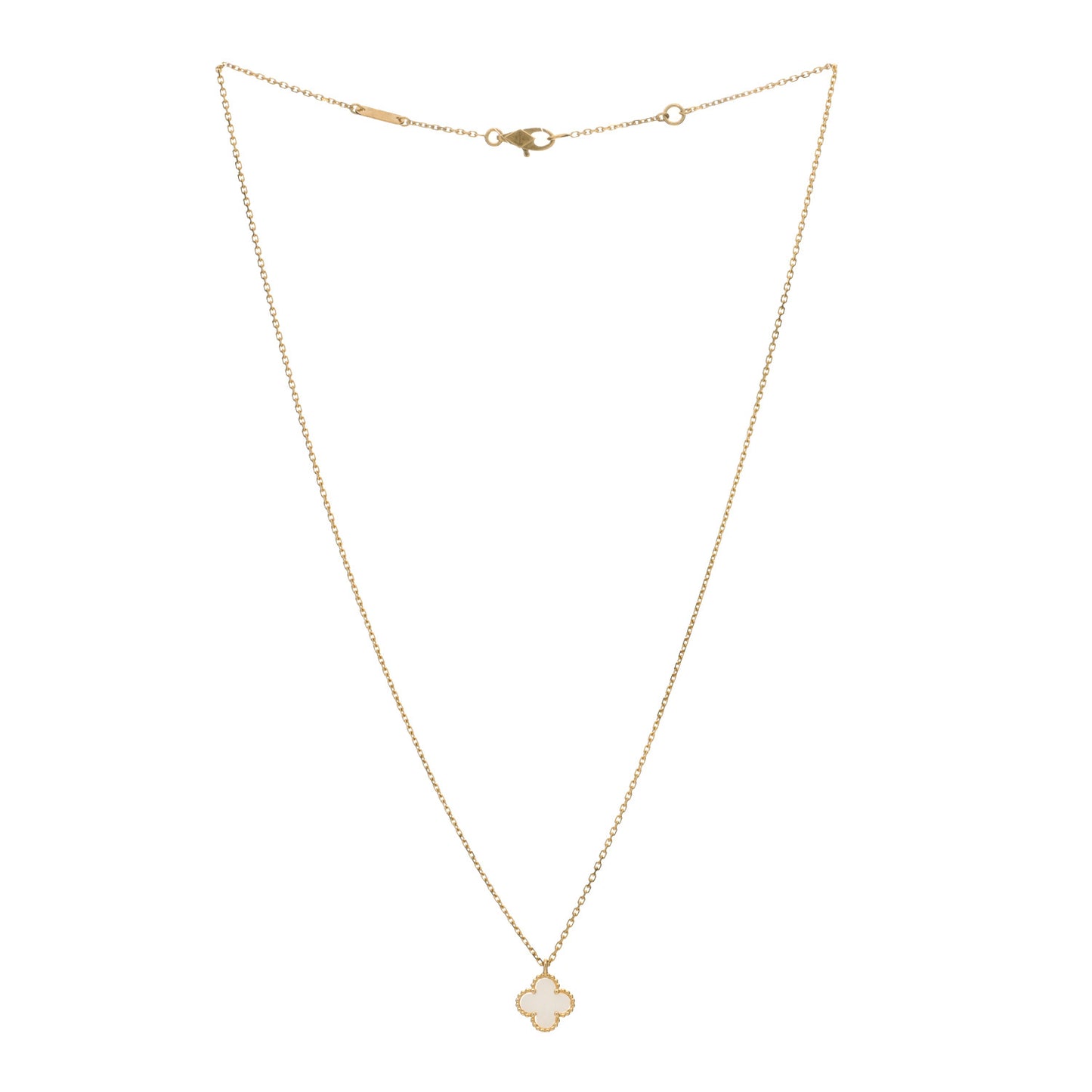 18K Yellow Gold Mother of Pearl Sweet Alhambra Pendant Necklace