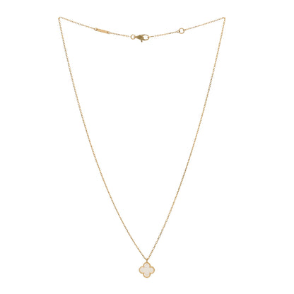 Van Cleef & Arpels 18K Yellow Gold Mother of Pearl Sweet Alhambra Pendant Necklace 2 of 3