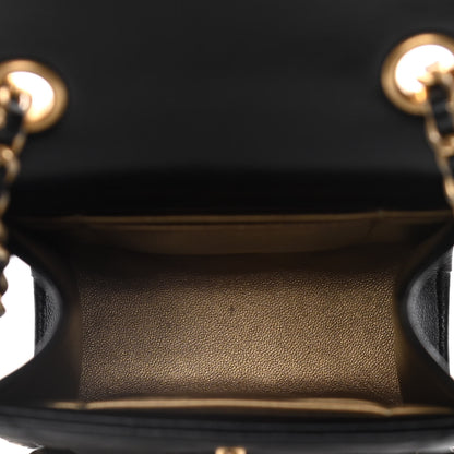Chanel Lambskin Quilted Vertical Pearl Crush Flap With Chain Black 4 of 15