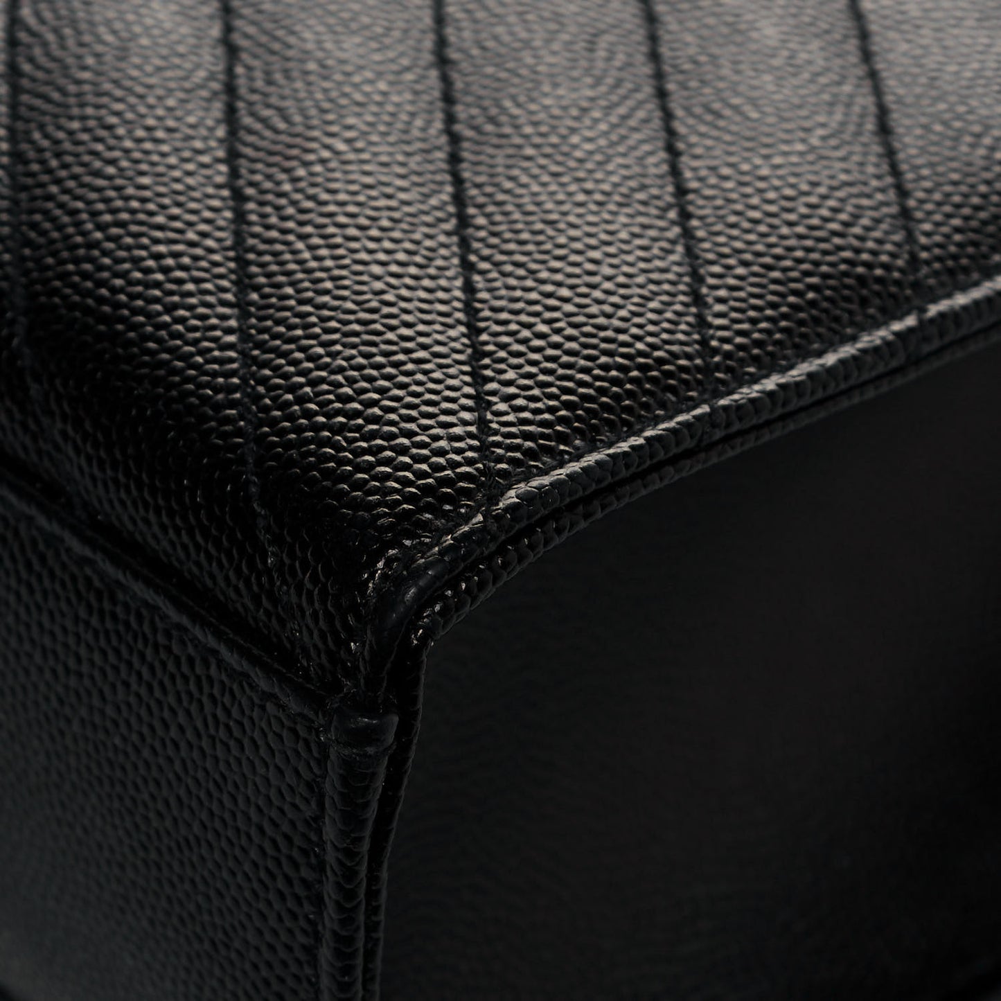 Grain De Poudre Matelasse Chevron Large Monogram Satchel Black
