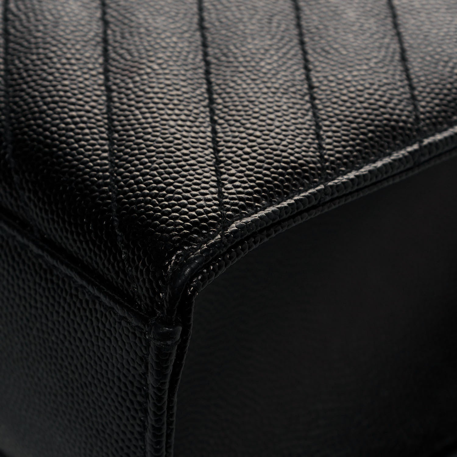Saint Laurent Grain De Poudre Matelasse Chevron Large Monogram Satchel Black 12 of 12