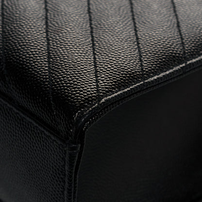 Saint Laurent Grain De Poudre Matelasse Chevron Large Monogram Satchel Black 12 of 12