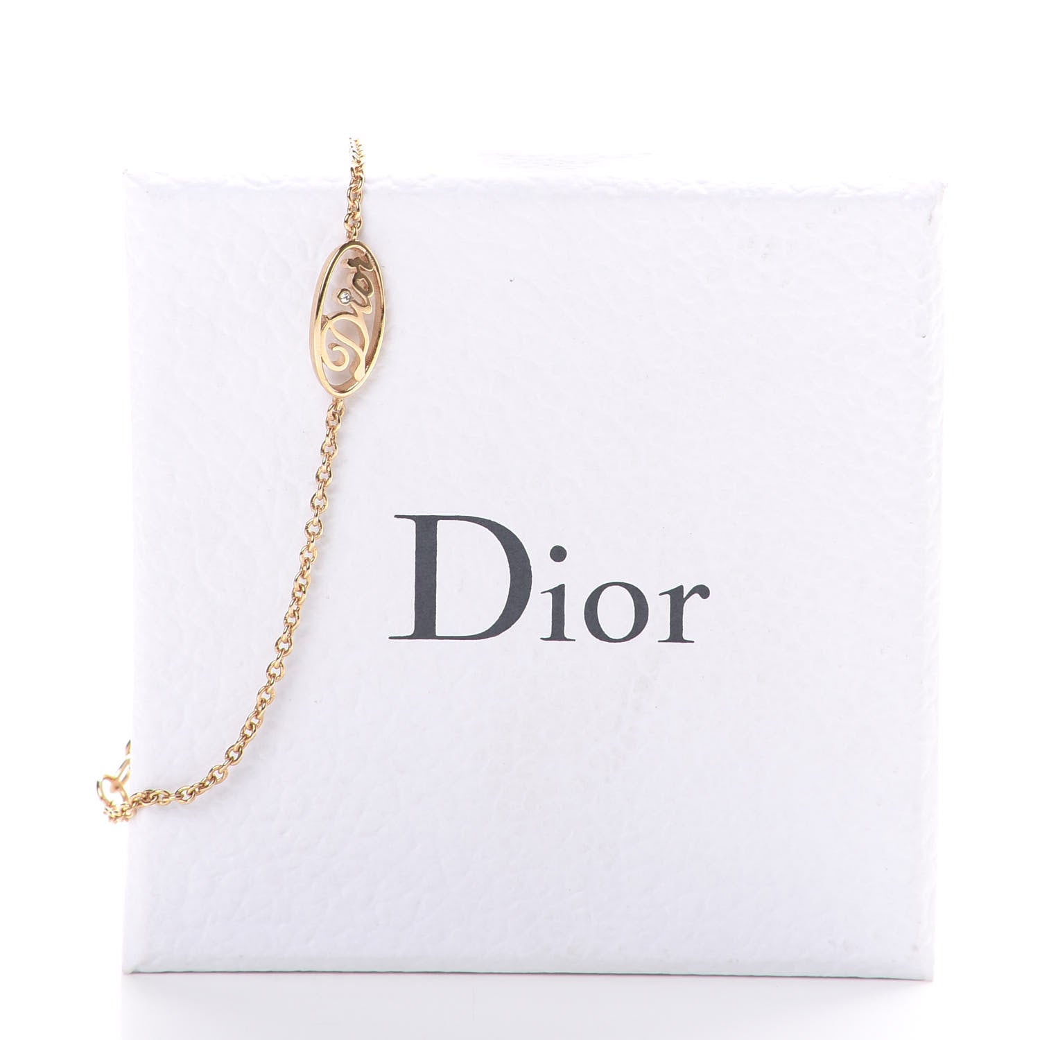 Christian Dior Crystal Dior Logo Bracelet Gold 4 of 4