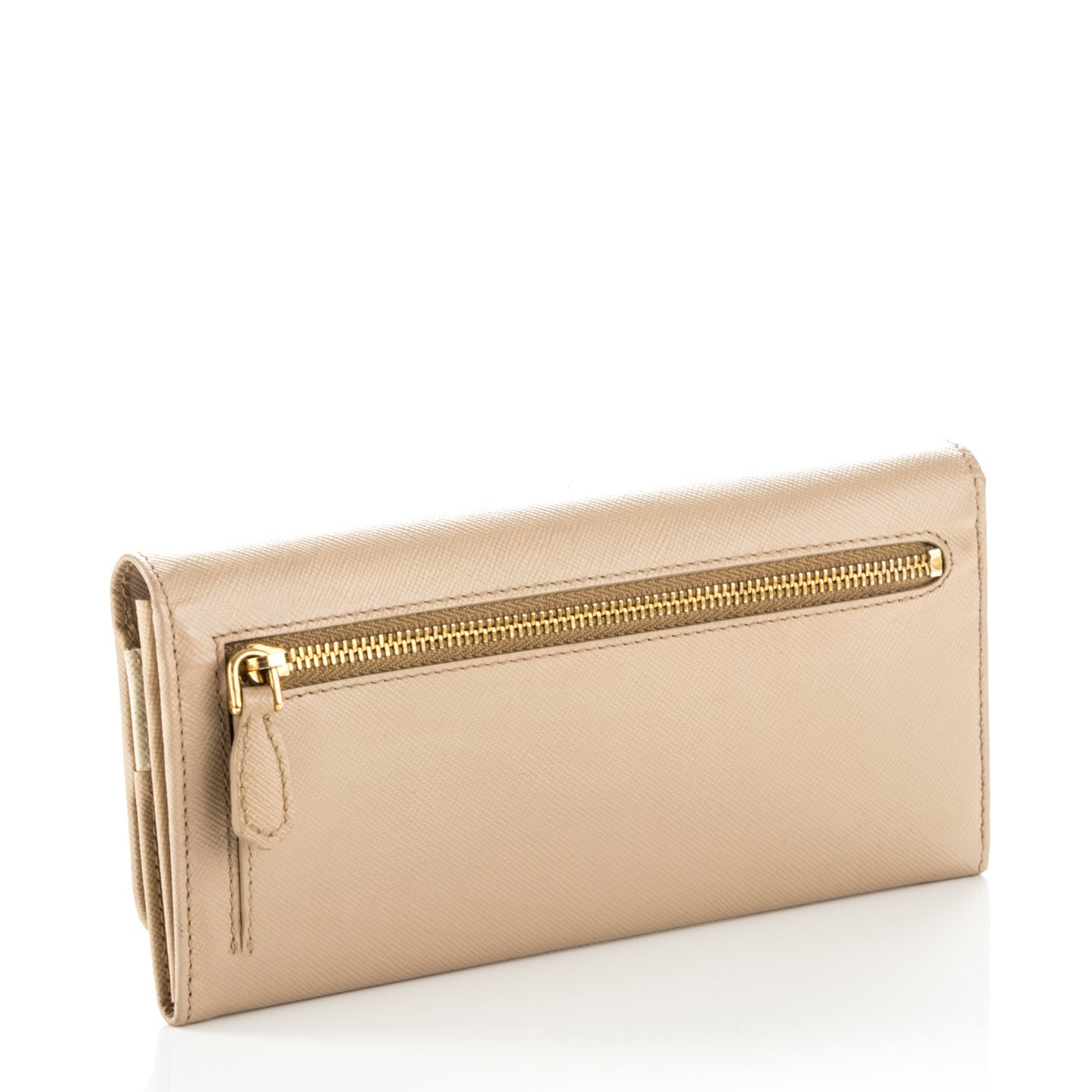 Saffiano Metal Continental Flap Wallet Cammeo