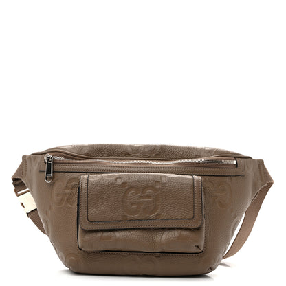 Gucci Piuma Calfskin Jumbo GG Embossed Pocket Belt Bag  Good Taupe 1 of 9