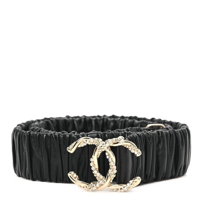 Chanel Lambskin Crystal CC Belt 85 34 Black 1 of 4