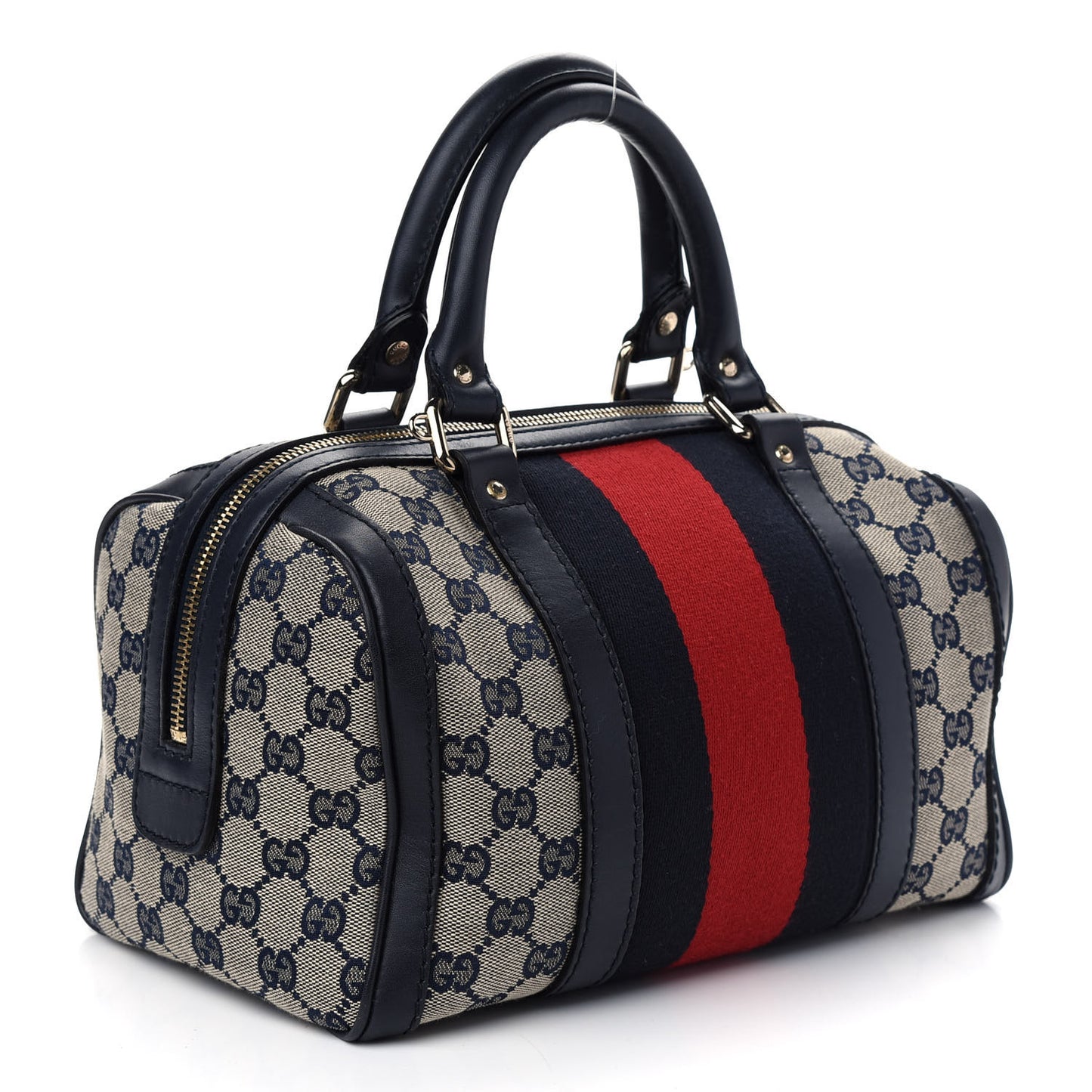 Monogram Vintage Web Small Boston Navy