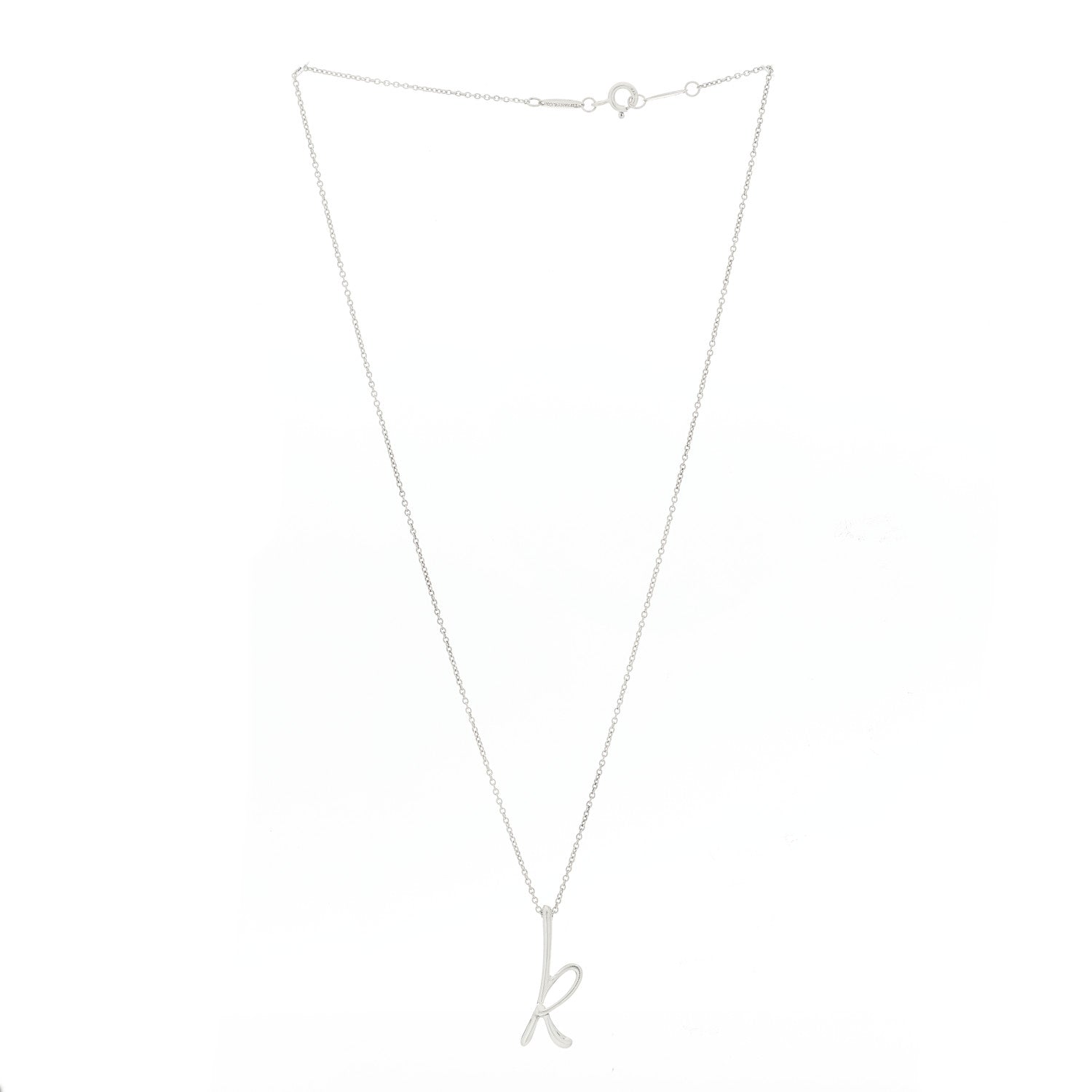 Tiffany Sterling Silver Elsa Peretti Letter K Pendant Necklace 3 of 5