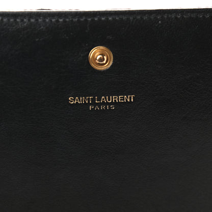 Saint Laurent Canvas Star Print Monogram Chain Wallet Gold Black 6 of 9