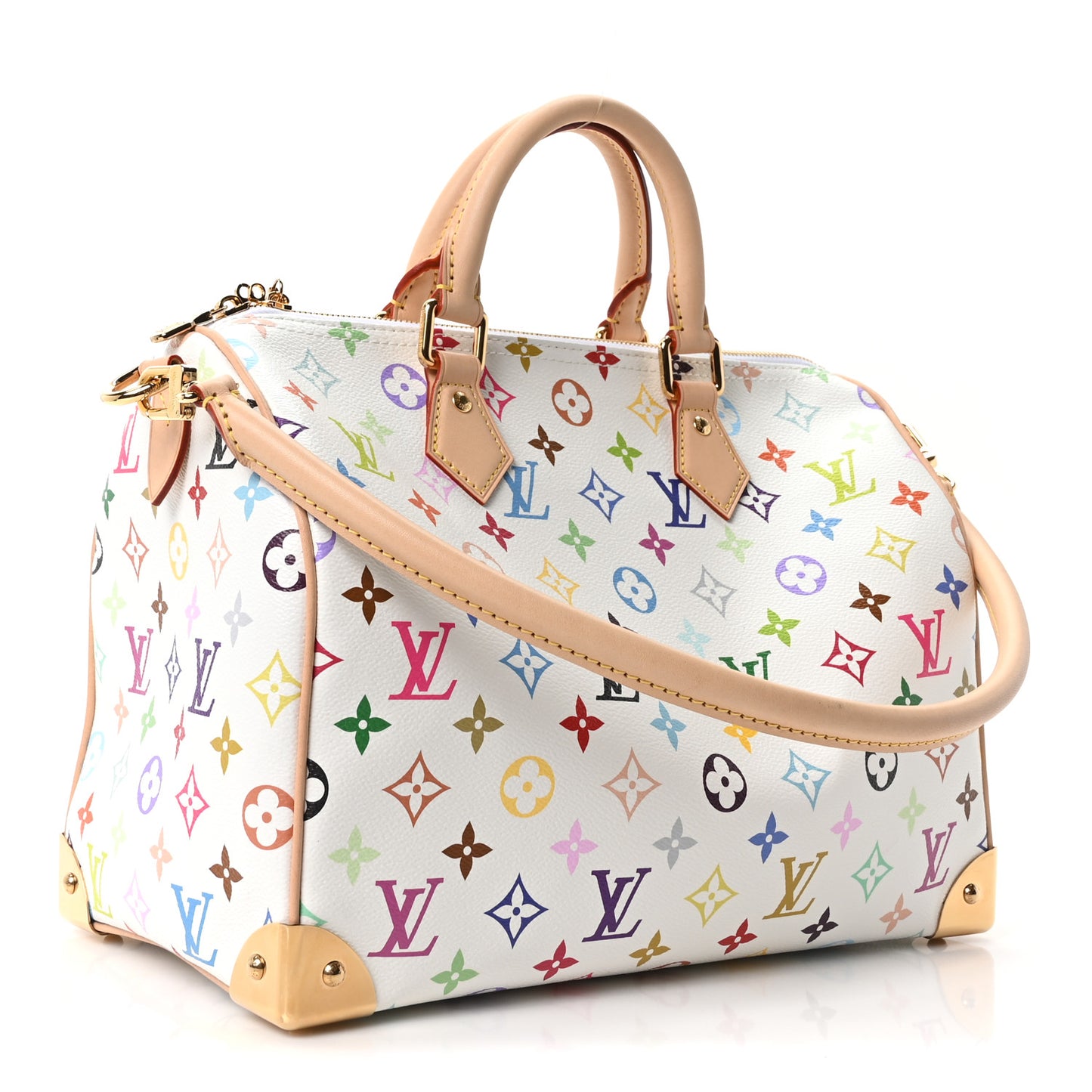 LV X TM Monogram Multicolor Speedy Bandouliere 25 White