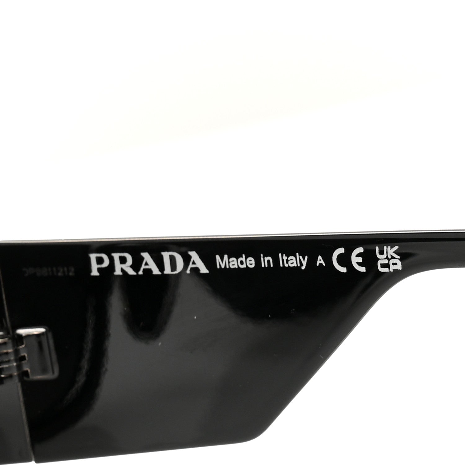 Prada Metal Symbole Triangle Logo Sunglasses SPR 59Z Black Ardesia 5 of 8