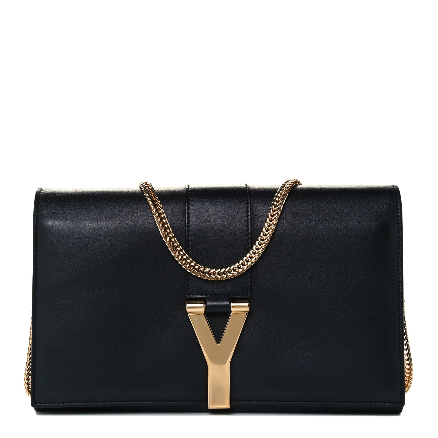 Calfskin Classic Y Ligne Chain Wallet Black