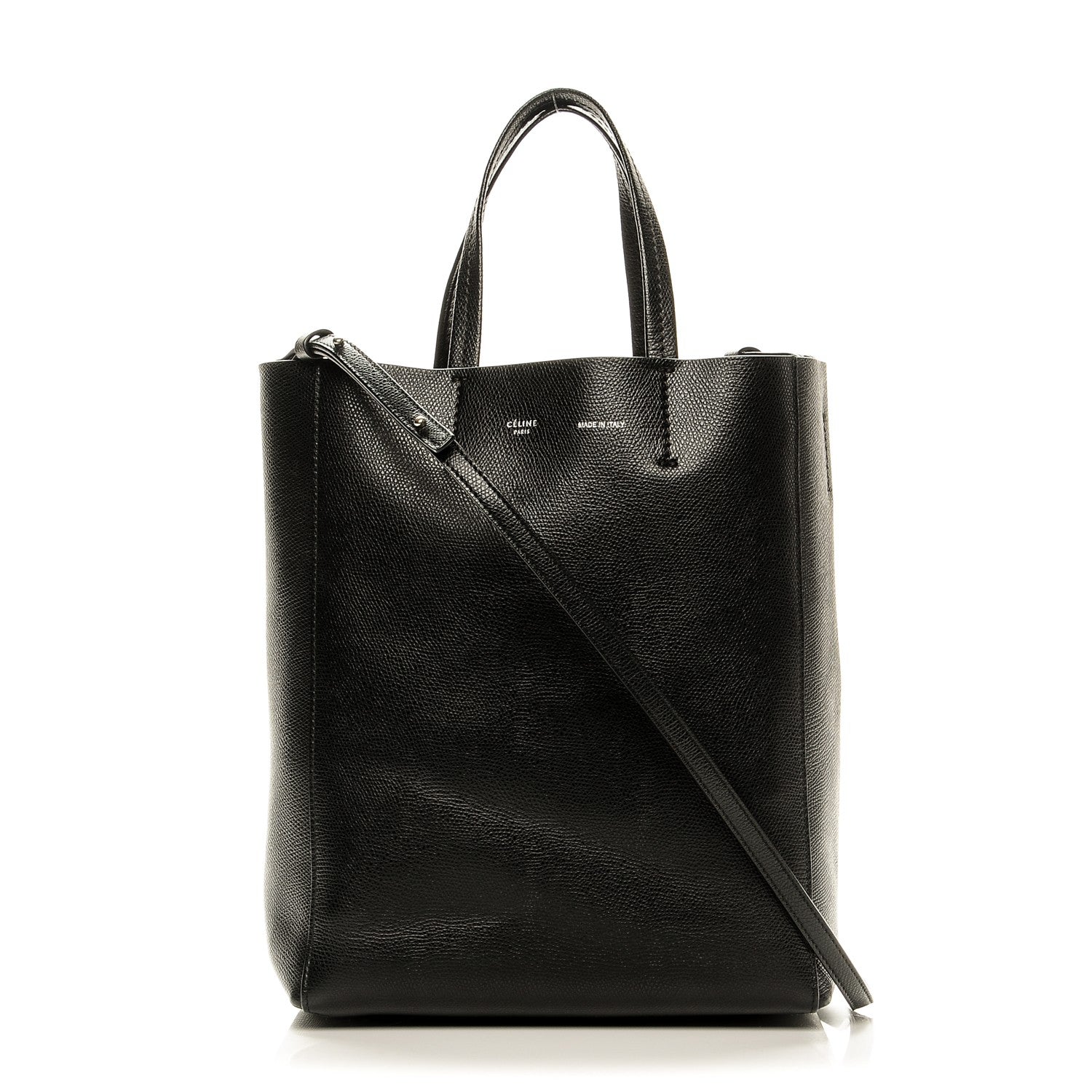 Celine Grained Calfskin Small Vertical Cabas Black 1 of 9