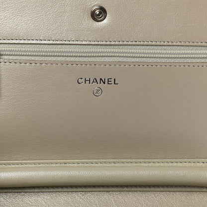 Chanel Caviar Sevruga Wallet on Chain WOC Silver 8 of 14