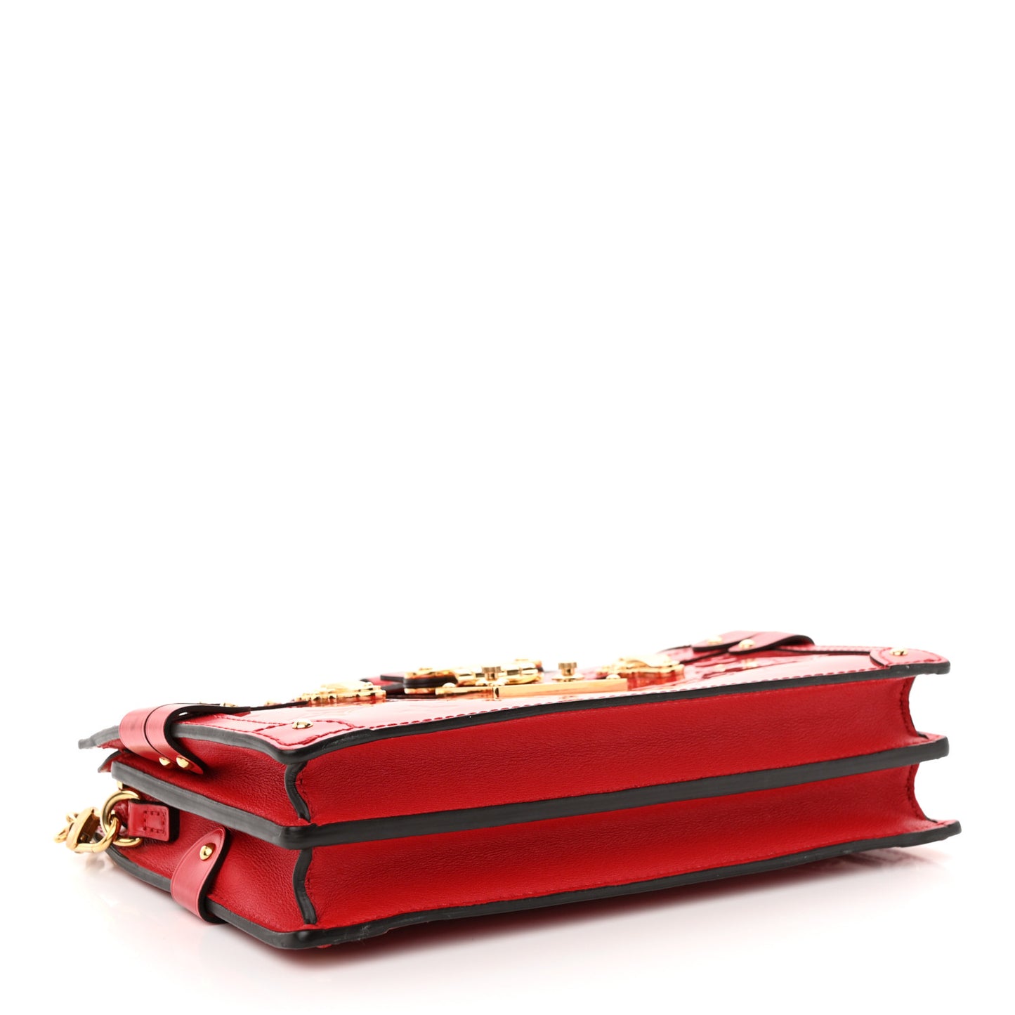 Vernis Trunk Clutch Cherry