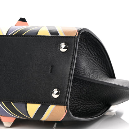 Fendi Calfskin Studded Diamond Mini 3Jours Tote Black Multicolor 9 of 12