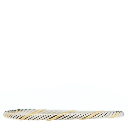 David Yurman Sterling Silver 18K Yellow Gold 4mm Cable Classics Bangle Bracelet 1 of 3