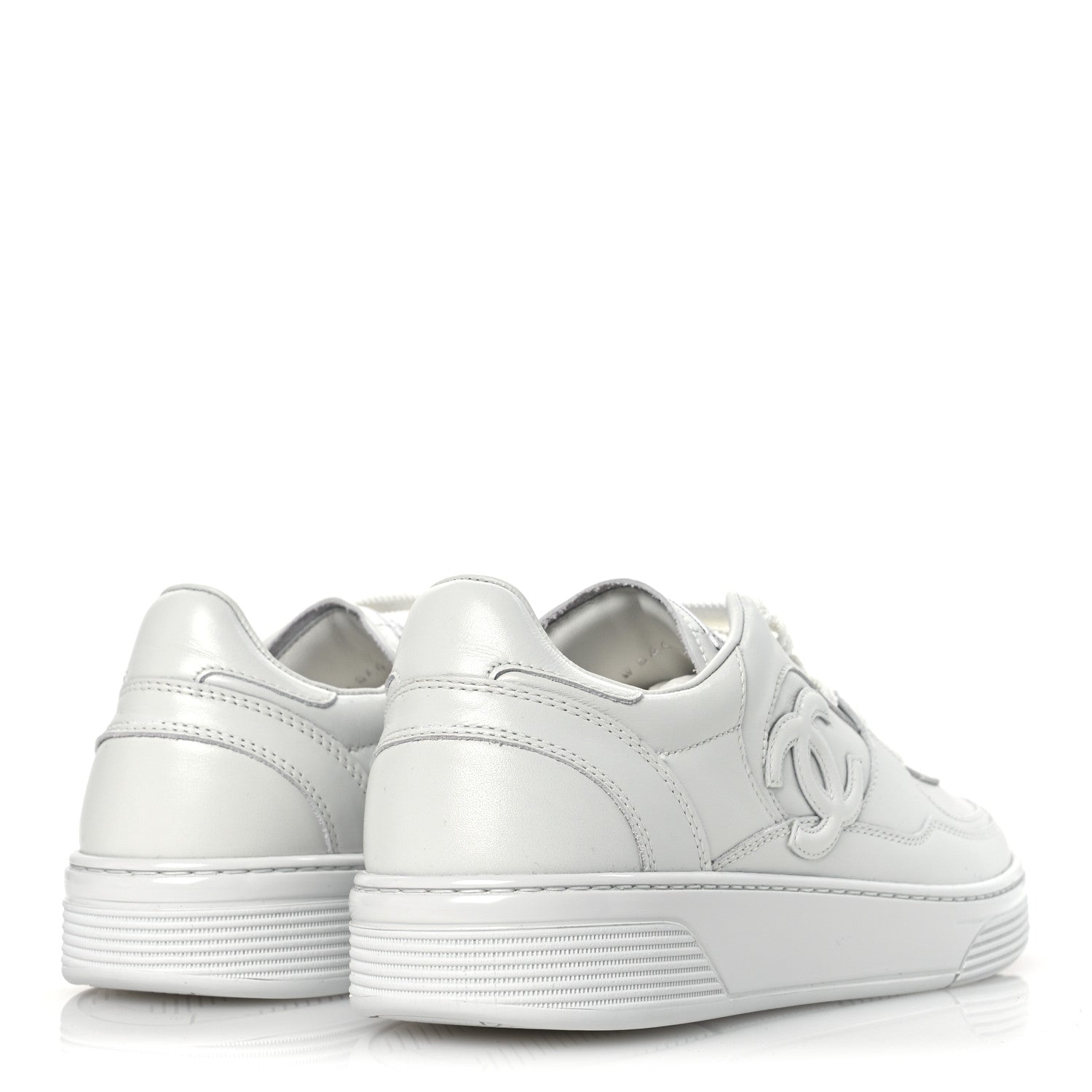 Chanel Calfskin Womens CC Sneakers 40.5 White 5 of 11