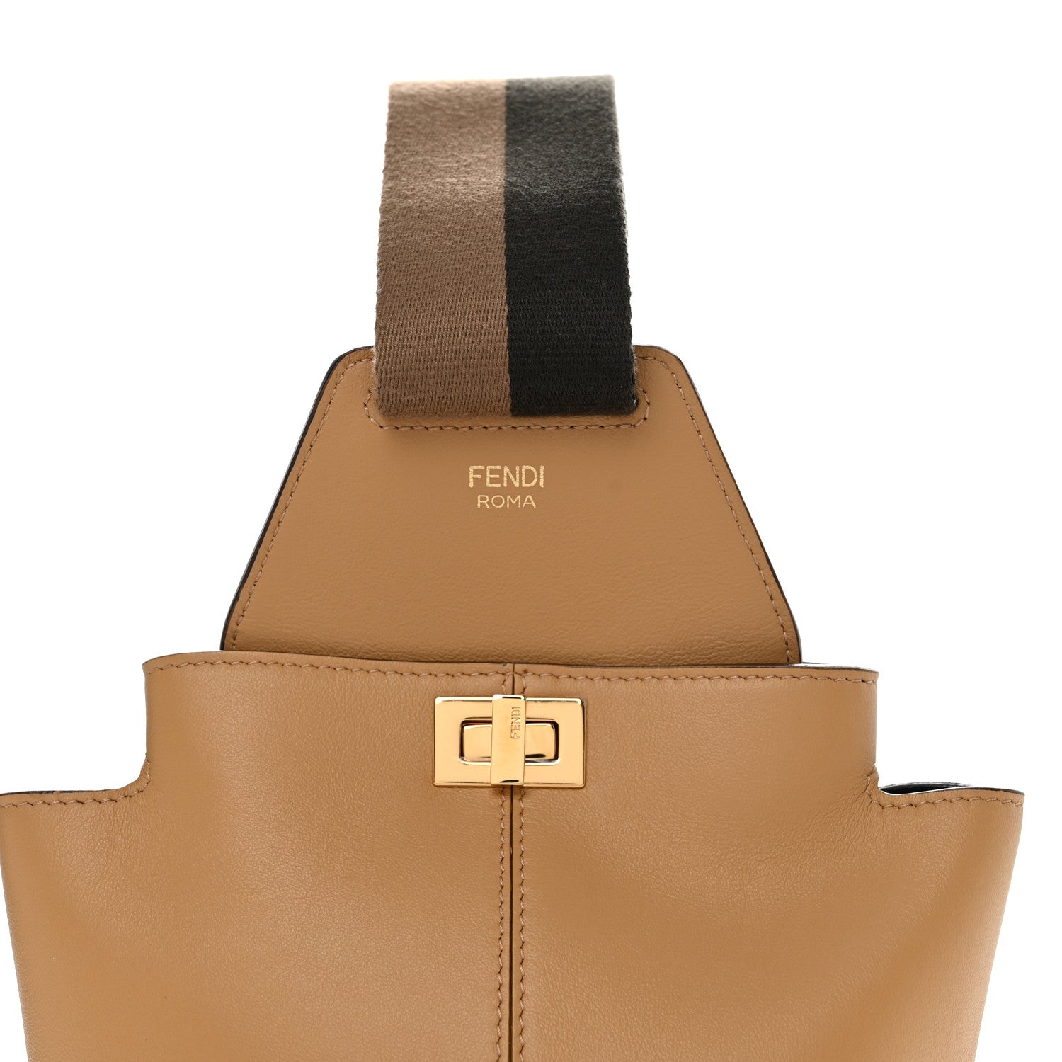 Fendi Vitello Grace Matte Mini Guitar Bag Miele Scuro 10 of 12