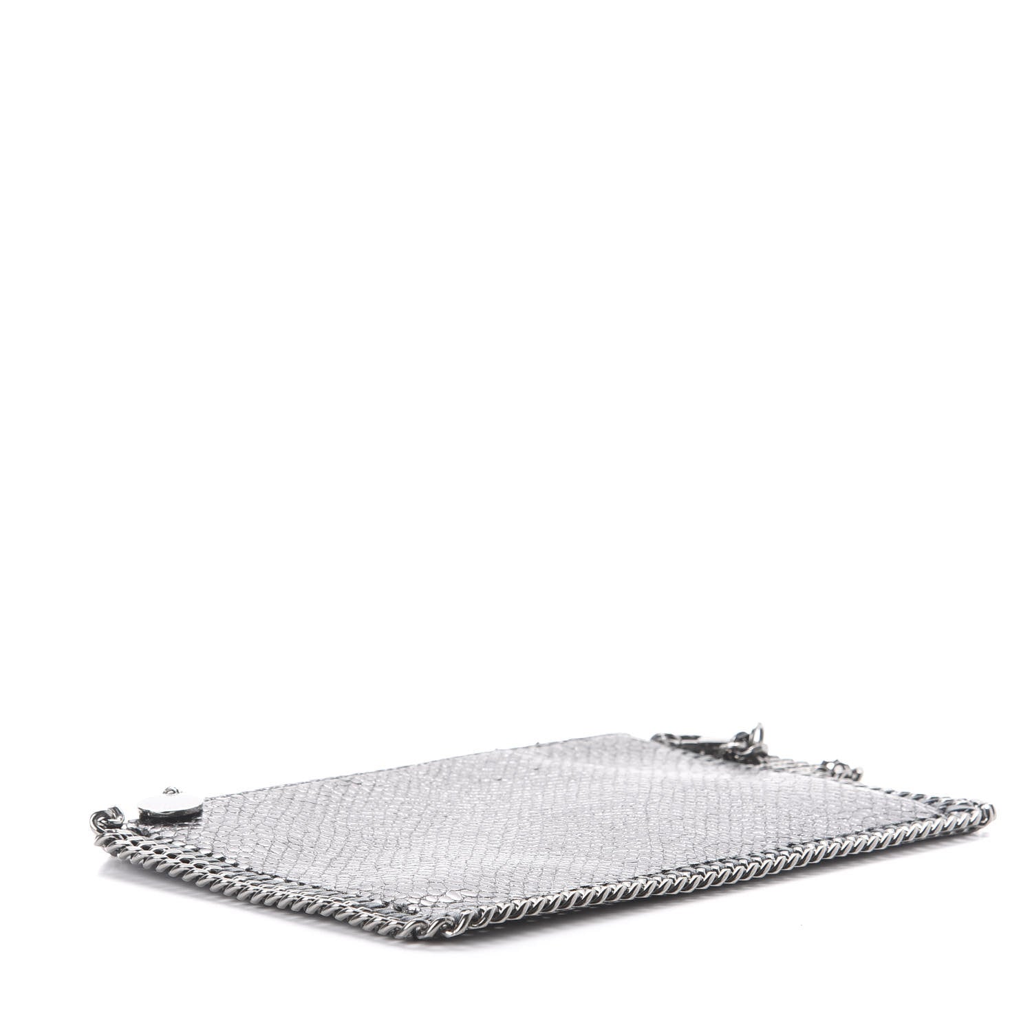 Stella McCartney Metallic Snake Print Falabella Pochette Ruthenium 4 of 9