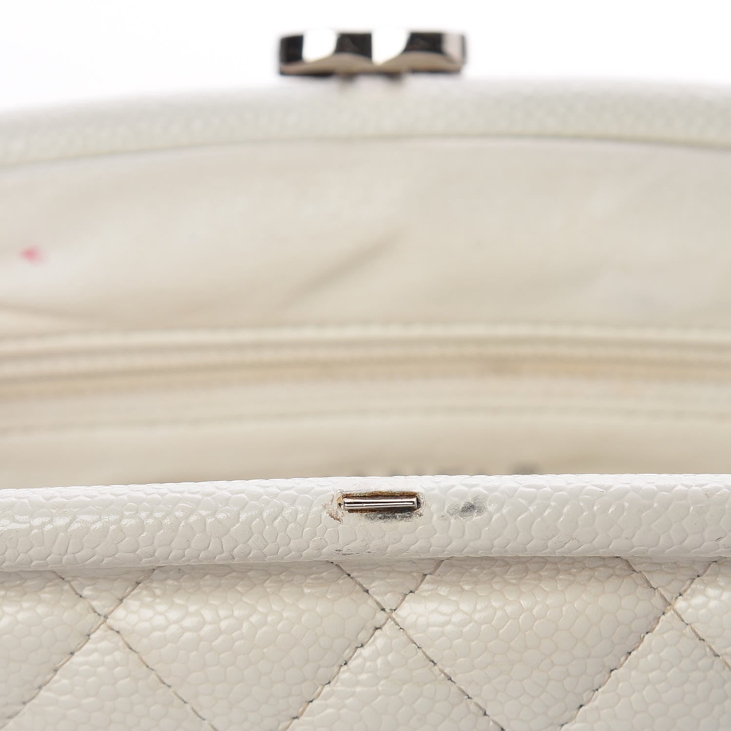 Chanel Caviar Quilted Timeless Clutch White 8 of 14