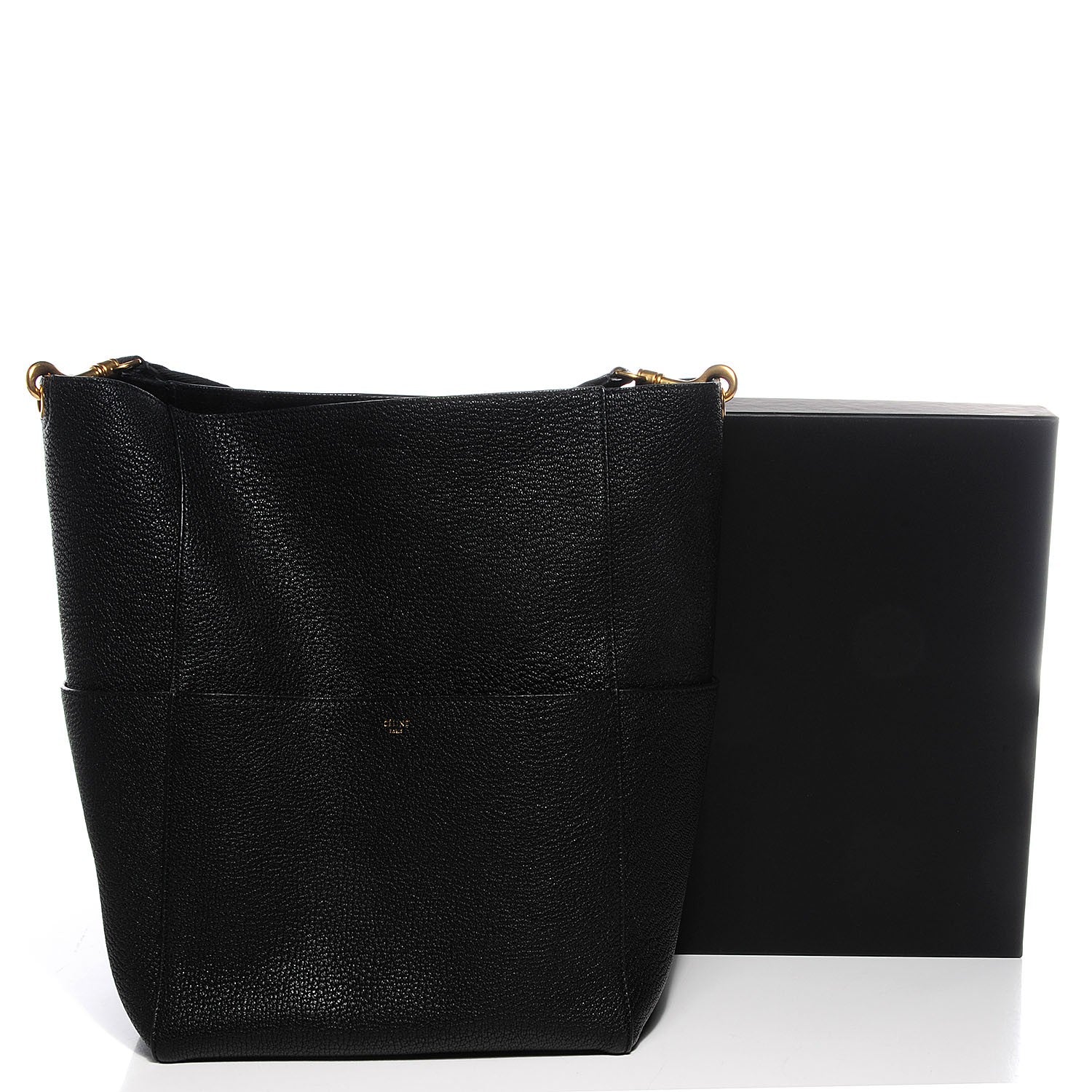 Celine Goatskin Sangle Bucket Bag Black 5 of 8