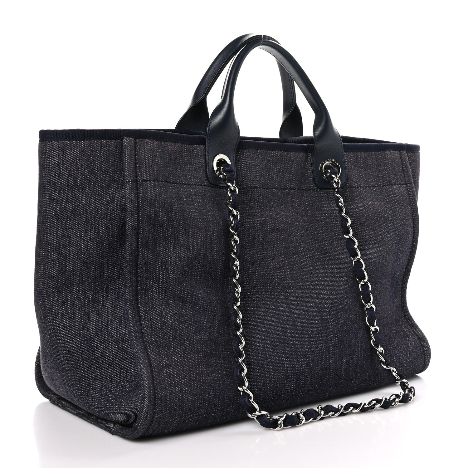 Chanel Denim Large Deauville Tote Dark Blue 3 of 11