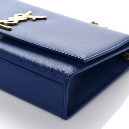 Saint Laurent Grain De Poudre Medium Classic Monogram Kate Satchel Flash Blue 8 of 9