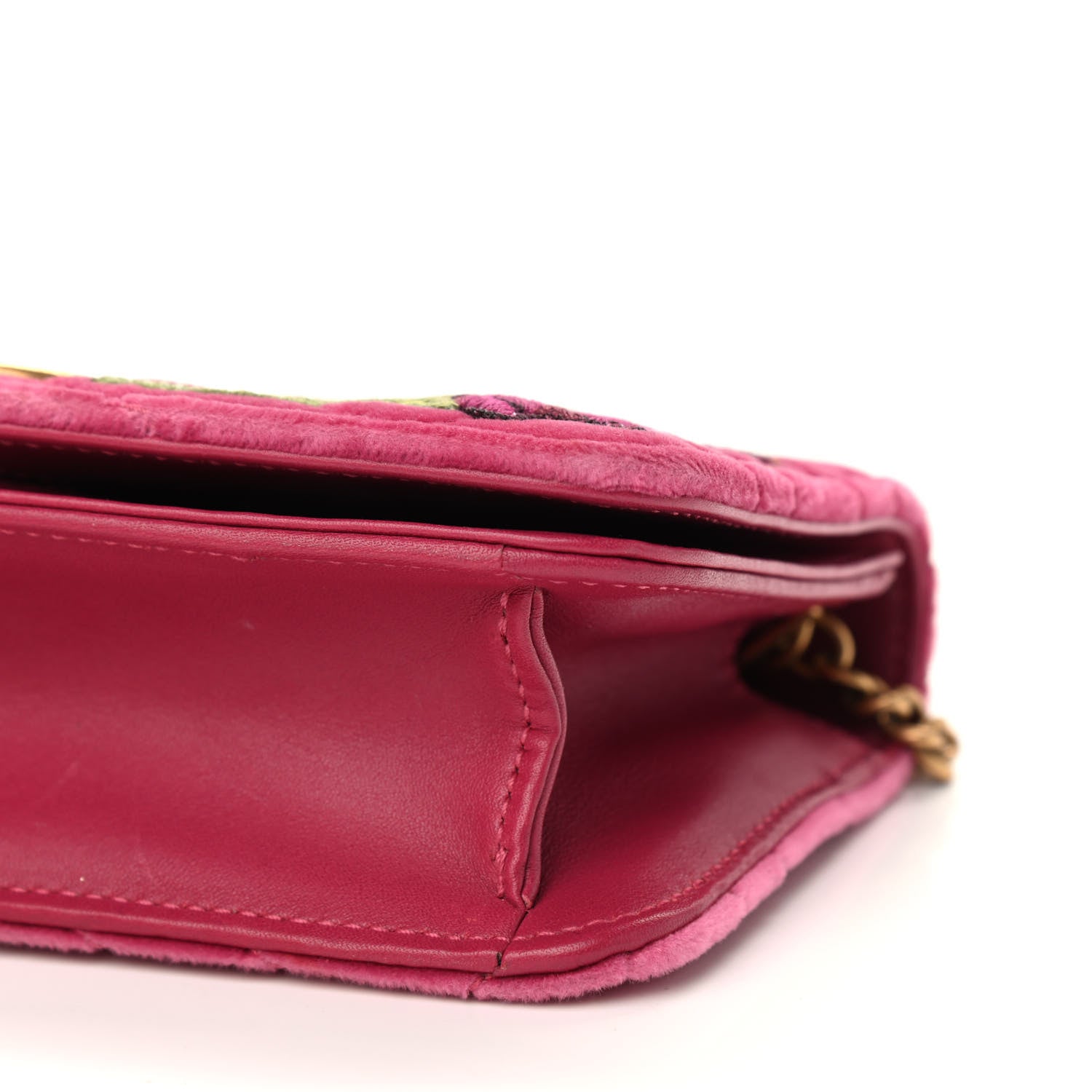 Gucci Velvet Matelasse Love Embroidered GG Marmont Mini Bag Light Raspberry Rose 8 of 8
