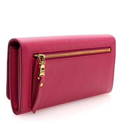 Miu Miu Goatskin Madras Flap Wallet Peonia 3 of 7