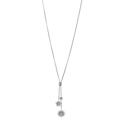 David Yurman Sterling Silver Diamond Starburst Y Necklace 1 of 3
