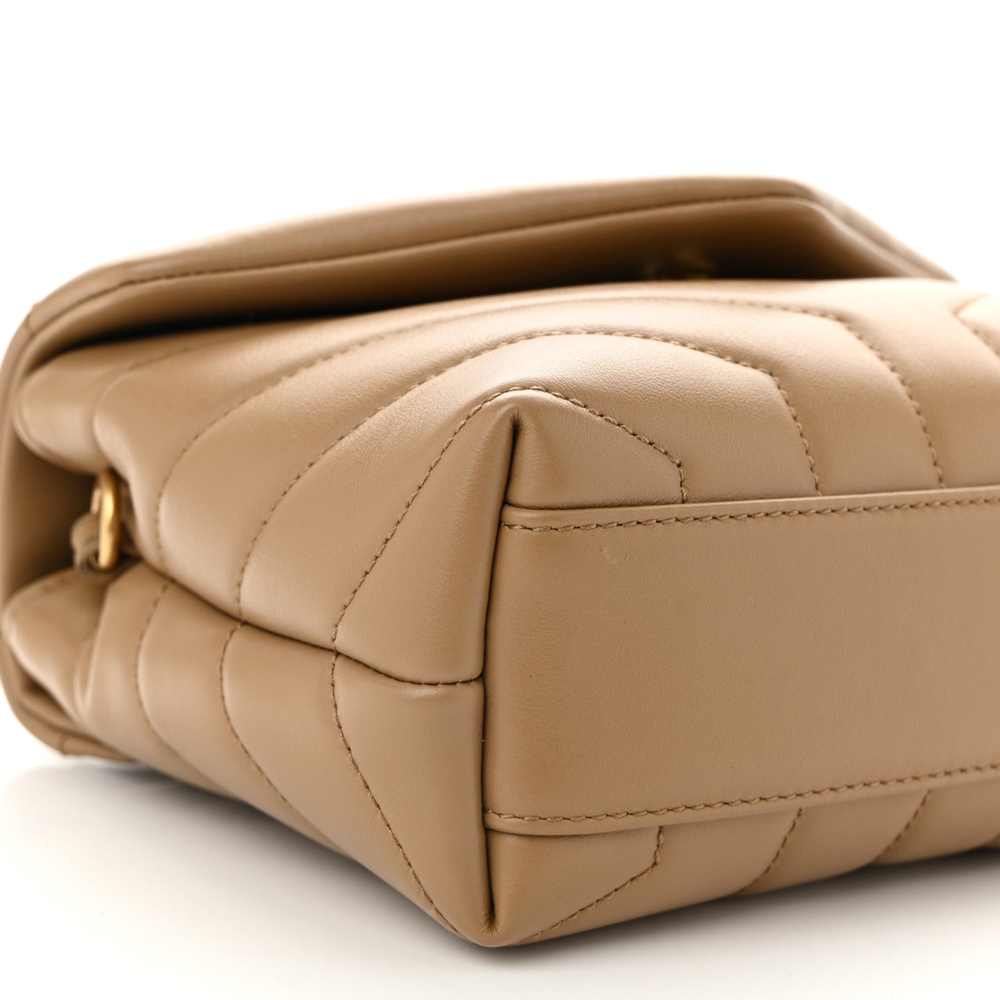 Calfskin Y Quilted Monogram Toy Loulou Crossbody Bag Natural Tan