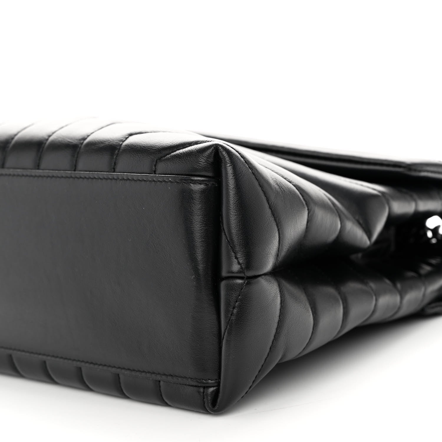 Saint Laurent Calfskin Y Quilted Monogram Monochrome Medium Loulou Chain Satchel Black 9 of 9