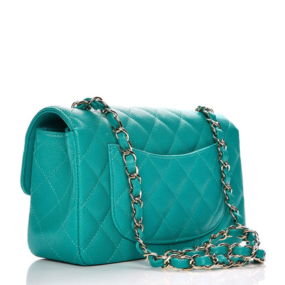 Chanel Caviar Quilted Mini Rectangular Flap Turquoise 3 of 7
