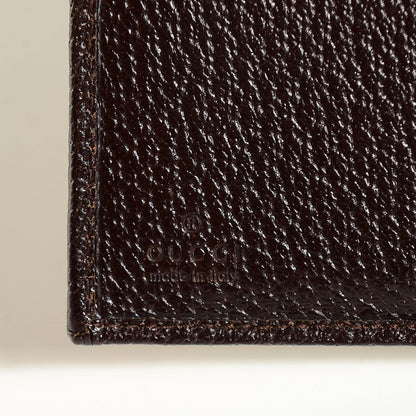 Gucci Monogram Textured Calfskin Metal Bar French Flap Wallet Beige Ebony Cocoa 6 of 8