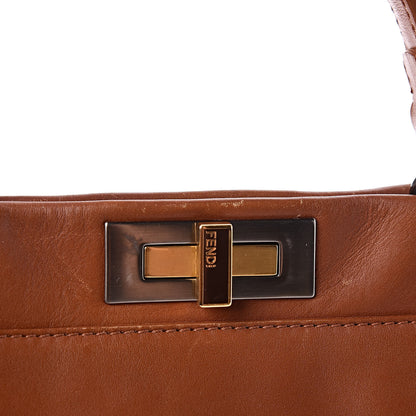 Fendi Vitello Suede Medium Peekaboo Iconic Satchel Cuoio Rame Moro 21 of 22