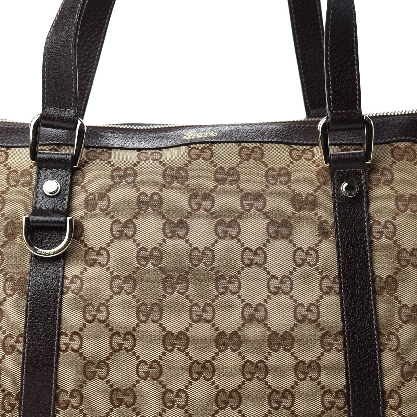 Monogram Medium Abbey Tote Dark Brown