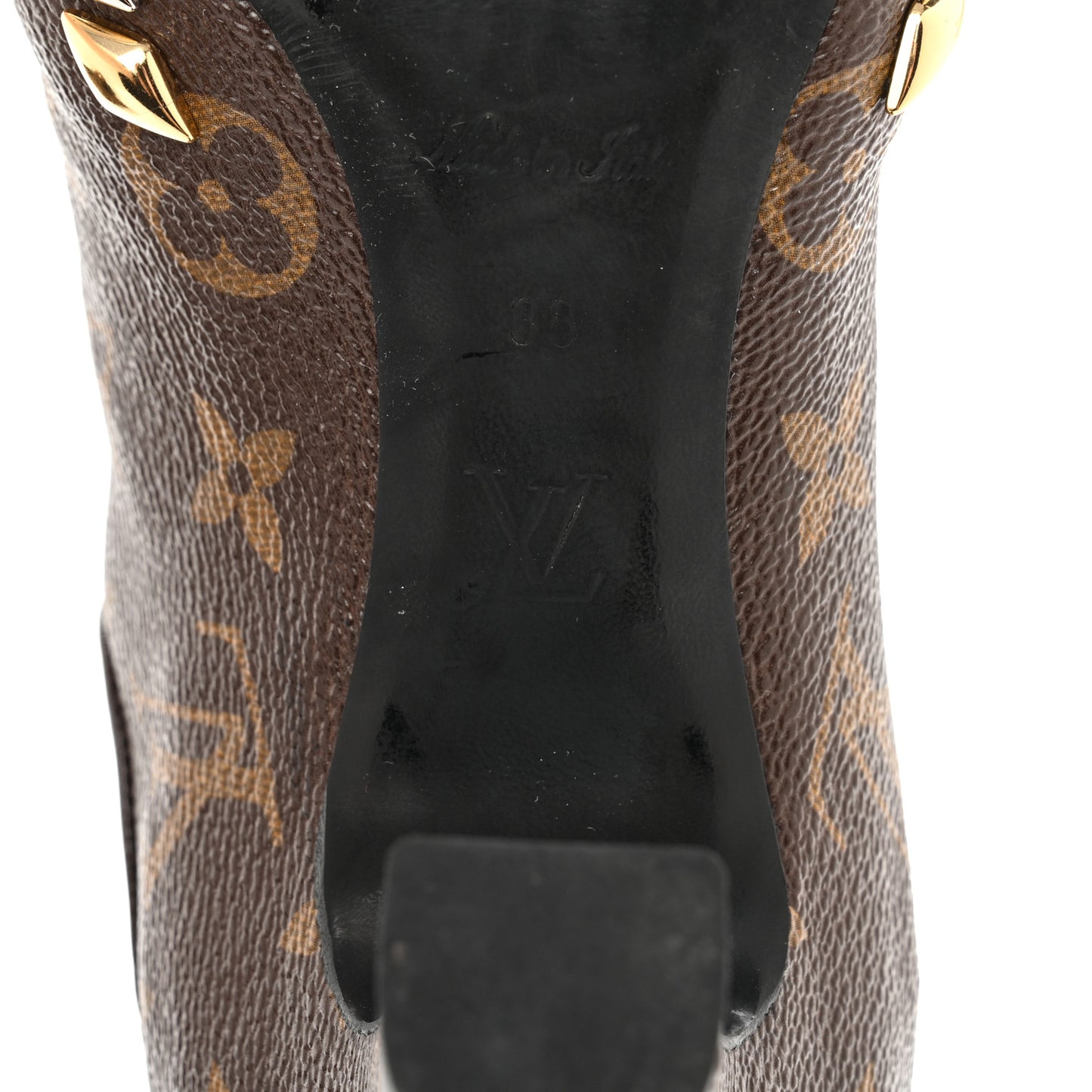 Monogram Gold Rush Studded Uniformes Cap Toe Chelsea 75mm Ankle Boots 38